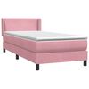 vidaXL Cama box spring con colch&oacute;n terciopelo rosa 80x210 cm