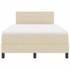 vidaXL Cama tipo Box Spring con cabecera Crema 120 x 190 cm tela