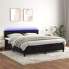 vidaXL Cama box spring colch&oacute;n y LED terciopelo negro 180x200 cm