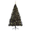vidaXL &Aacute;rbol de Navidad Artificial Preiluminado Negro 240 cm PVC