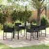 vidaXL Conjunto de Comedor de Jard&iacute;n 5 pcs Negro rat&aacute;n sint&eacute;tico
