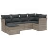 vidaXL Set de sof&aacute;s de jard&iacute;n 6 pzas y cojines rat&aacute;n sint&eacute;tico gris