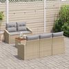 vidaXL Conjunto de sof&aacute;s de jard&iacute;n 6 pcs Beige rat&aacute;n sint&eacute;tico