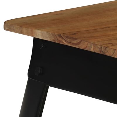 vidaXL Mesa de comedor de madera de acacia maciza y acero 75x75x76 cm