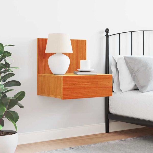 vidaXL Mesita de Noche con cajón Marrón cera 42 x 32,5 x 40 cm