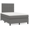 vidaXL Cama box spring con colch&oacute;n LED cuero sint&eacute;tico gris 120x190 cm