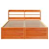 vidaXL Estructura cama con cabecero madera pino marr&oacute;n cera 140x200 cm