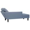 vidaXL Chaise longue con coj&iacute;n de tela de pana azul