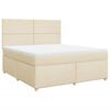 vidaXL Cama box spring con colch&oacute;n tela color crema 180x200 cm