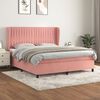 vidaXL Cama box spring con colch&oacute;n terciopelo rosa 160x200 cm