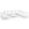 vidaXL Set de sal&oacute;n de jard&iacute;n de 10 piezas blanco madera maciza pino