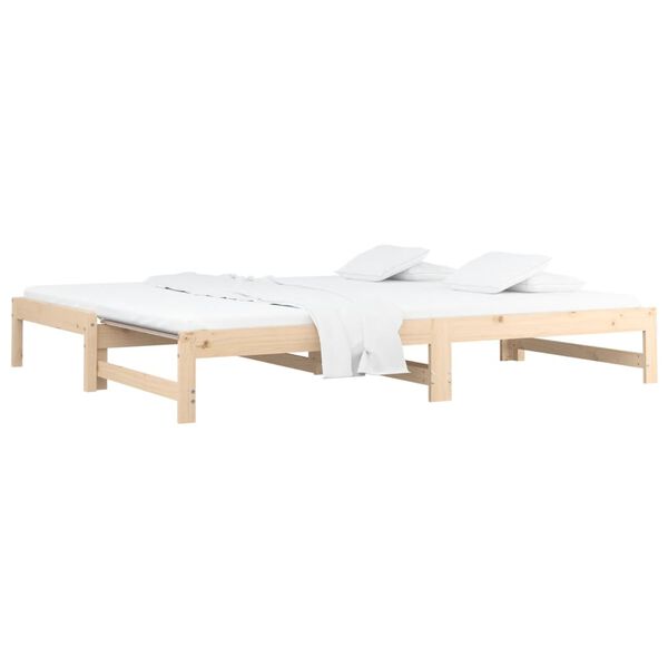 vidaXL Sof&aacute; cama extra&iacute;ble madera maciza de pino 2x(90x190) cm