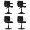 vidaXL Sillas de comedor giratorias 4 unidades terciopelo negro