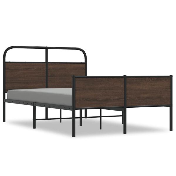 vidaXL Estructura de cama sin colchón 120x190 cm madera marrón roble