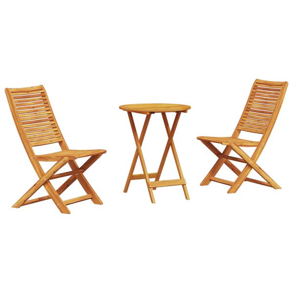 vidaXL Conjunto de Bistro Plegable 3 pcs Marrón