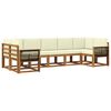 vidaXL Conjunto de sof&aacute;s de exterior 7 uds. Natural y Crema