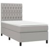 vidaXL Cama box spring colch&oacute;n y luces LED tela gris claro 90x200 cm