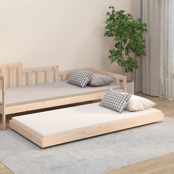vidaXL Estructura de cama sin colch&oacute;n madera maciza pino 75x190 cm
