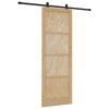 vidaXL Puerta Corredera Natural y negro 83 x 232 cm