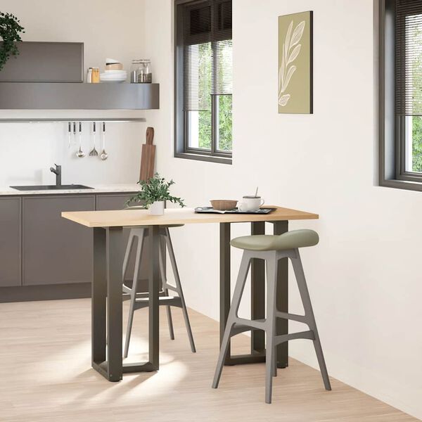 vidaXL Patas para mesa de bar en forma de T (2 unidades), color negro, 40 x 35 x (90-91) cm, acero