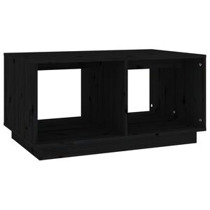 vidaXL Mesa de centro madera maciza de pino negro 80x50x40 cm