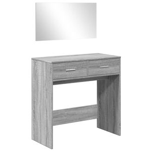 vidaXL Tocador con espejo color gris Sonoma 80x39x80 cm