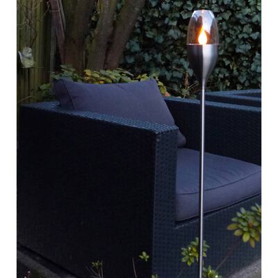 Luxform Baliza solar LED de jardín plateado 41165