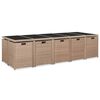 vidaXL Set comedor de jard&iacute;n 15 piezas y cojines rat&aacute;n sint&eacute;tico beige