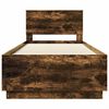 vidaXL Estructura de cama con cabecera Roble ahumado 70 x 190 cm