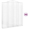 vidaXL Cestas de gaviones 6 uds forma de arco hierro 200x30x220/240 cm