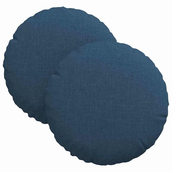 vidaXL Cojines para asiento 2 pcs Azul &Oslash;30 x 13 cm tela