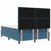 vidaXL Cama Box Spring LED con colch&oacute;n Azul Oscuro 140 x 200 cm tela