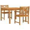 vidaXL Conjunto de Comedor de Jard&iacute;n 3 pcs Marr&oacute;n