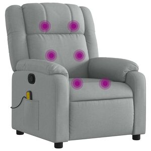 vidaXL Sill&oacute;n reclinable de masaje de tela gris claro
