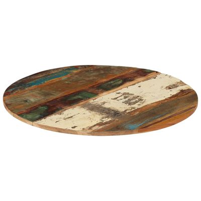 vidaXL Tablero de mesa madera maciza reciclada Ø80x(1,5-1,6) cm
