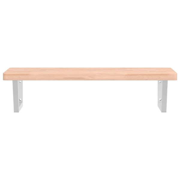 vidaXL Estante de lavabo de pared de acero y madera maciza de haya