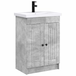 vidaXL Juego de muebles de ba&ntilde;o Gris Hormig&oacute;n 78,5 x 37,5 x 81 cm