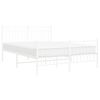 vidaXL Estructura cama sin colchón con estribo metal blanco 135x190 cm