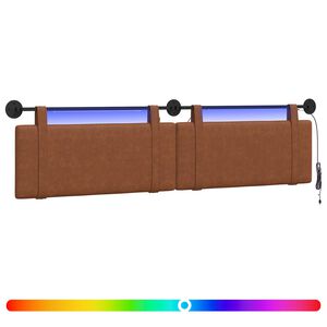 vidaXL Cabecero colgante Marr&oacute;n PU antiguo