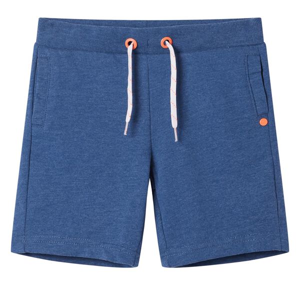 Pantalones cortos de ni&ntilde;os con cord&oacute;n azul oscuro m&eacute;lange 128