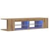 vidaXL Mueble de TV luces LED madera roble artisan 135x39x30 cm