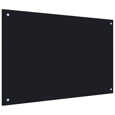 vidaXL Protección salpicaduras cocina vidrio templado negro 90x60 cm