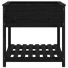 vidaXL Jardinera con estante madera maciza pino negro 82,5x82,5x81 cm
