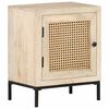 vidaXL Mesita de noche madera maciza mango y ca&ntilde;a natural 40x30x50 cm