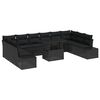 vidaXL Conjunto de sof&aacute; de jard&iacute;n 11 uds. Negro rat&aacute;n sint&eacute;tico