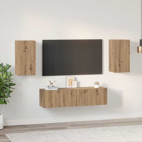 vidaXL Conjunto de mueble de TV 4 pcs Roble artisan 30.5 x 30 x 60 cm