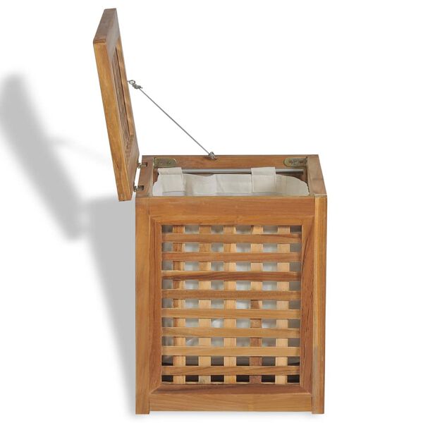 vidaXL Juego de cestos para la ropa 3 unidades madera de teca