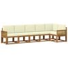 vidaXL Conjunto de sof&aacute;s de exterior 6 uds. 6 plaza Natural y Crema