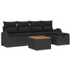 vidaXL Conjunto de sof&aacute;s de jard&iacute;n 6 uds. Negro Polirat&aacute;n
