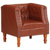 vidaXL Sill&oacute;n de cuero aut&eacute;ntico marr&oacute;n